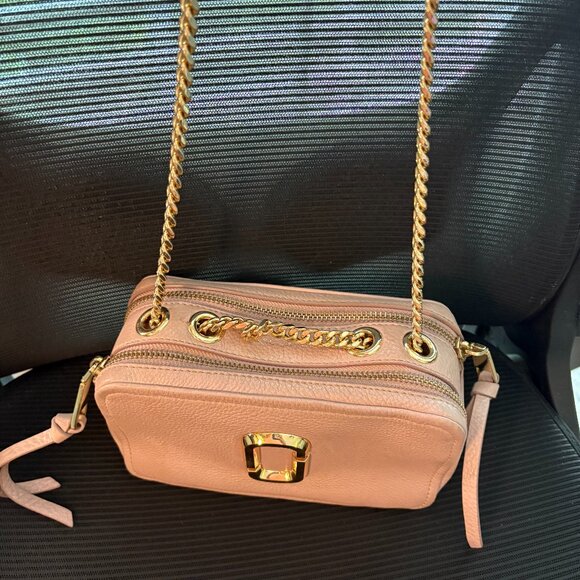 Marc Jacobs The Snapshot Small Elevated Crossbody Bag RARE Pink with Gold Chain - Picture 2 of 9